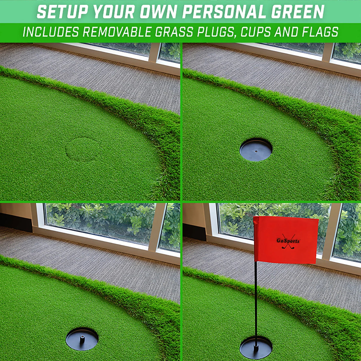 GoSports Golf Putting Green 12 ft x 5 ft, Green - GOLF-PUTTGREEN-12x5