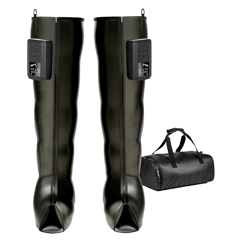 Cordless Air Compression Recovery Boots, 5-Zone, 200 mmHg, Black, M/L