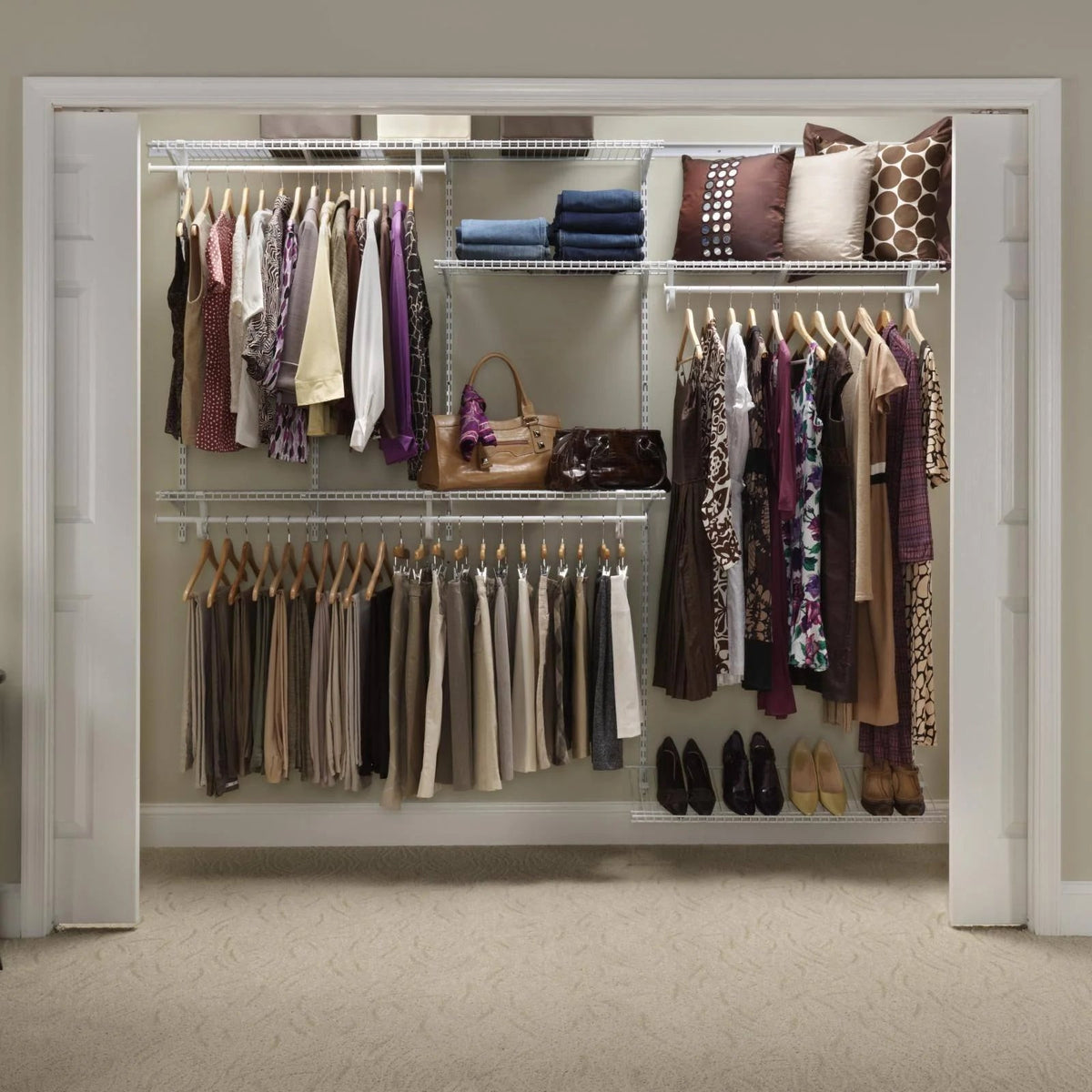 ShelfTrack Adjustable Closet Organizer Kit, White - 22875