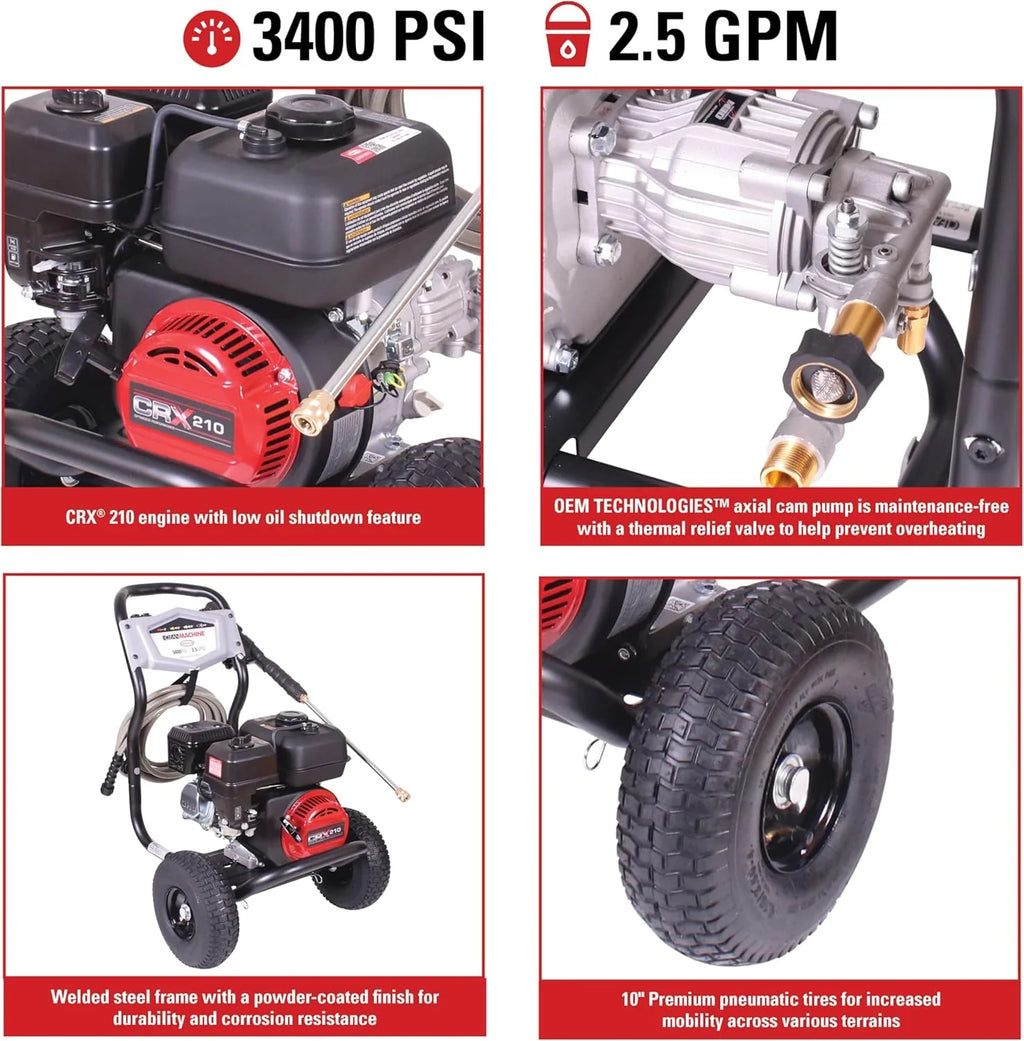 Cleaning Gas Pressure Washer 3400 PSI 2.5 GPM - CM61083