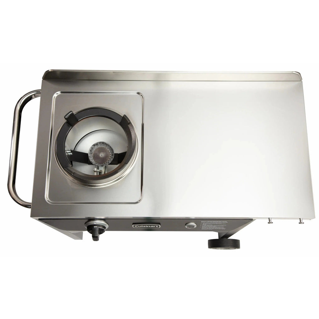 Cuisinart Outdoor Wok Station With Prep Table, 50,000 BTU, 14 inch Carbon Steel Wok - Black