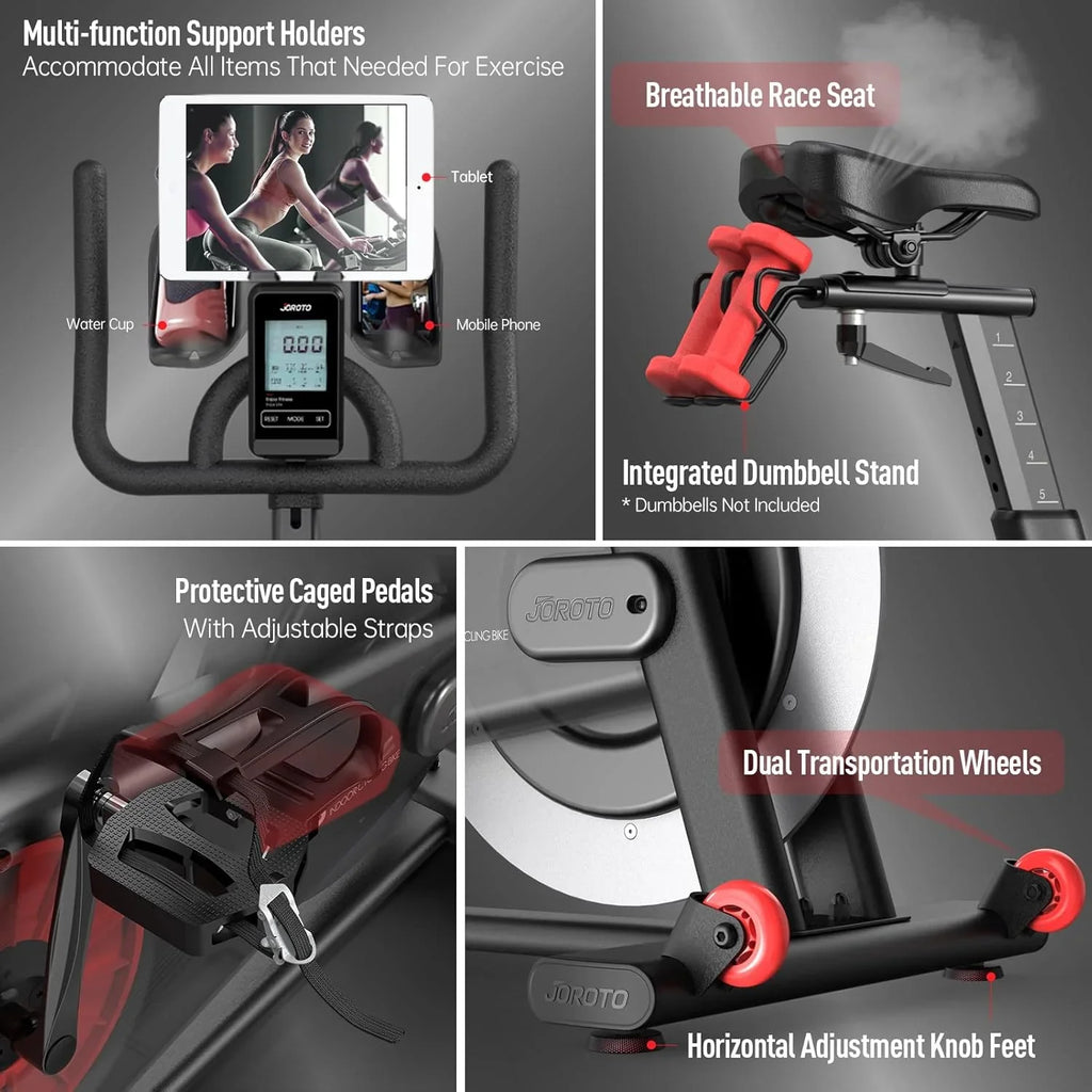 JOROTO Indoor Cycling Exercise Bike With Magnetic Resistance And Belt Drive - X4S