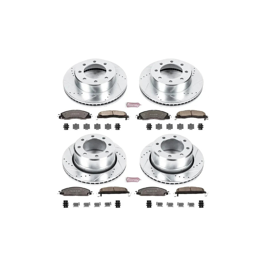 Powerstop Front Z36 Truck Carbon-Fiber Ceramic Brake Pad And Drilled & Slotted Rotor Kit - Z36