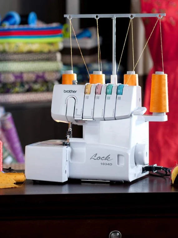 Brother 3/4 Thread Serger Overlock Machine, 1300 Stitches Per Minute - 1034D