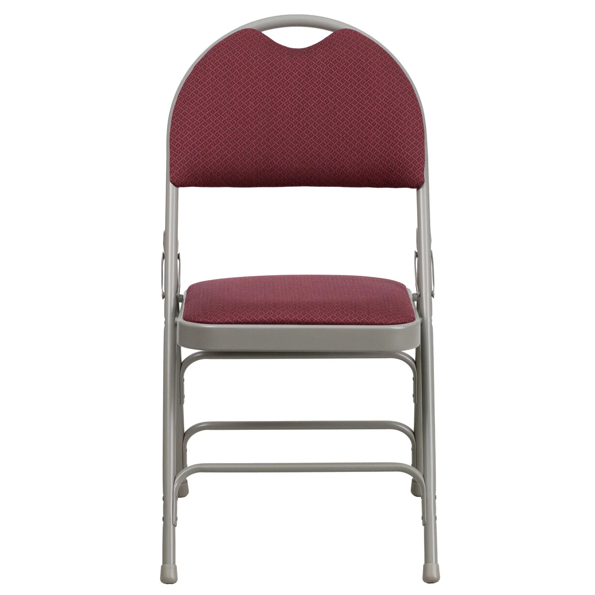 Flash Furniture HERCULES Series Triple-Braced Burgundy Fabric Metal Folding Chair
