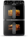 Philips Airfryer Series 4000 Double Vertical Basket 10L, Black/White - RapidAir Technology