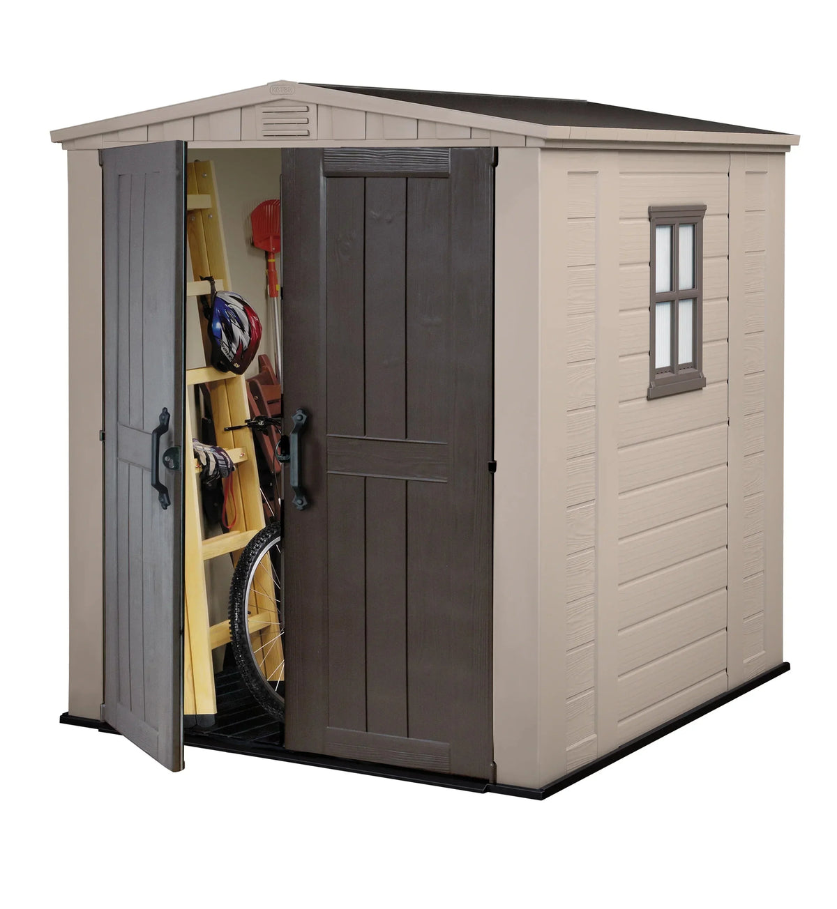 Keter Resin Outdoor Storage Shed, 8 x 11 Foot, 550 Cu. Ft., Taupe