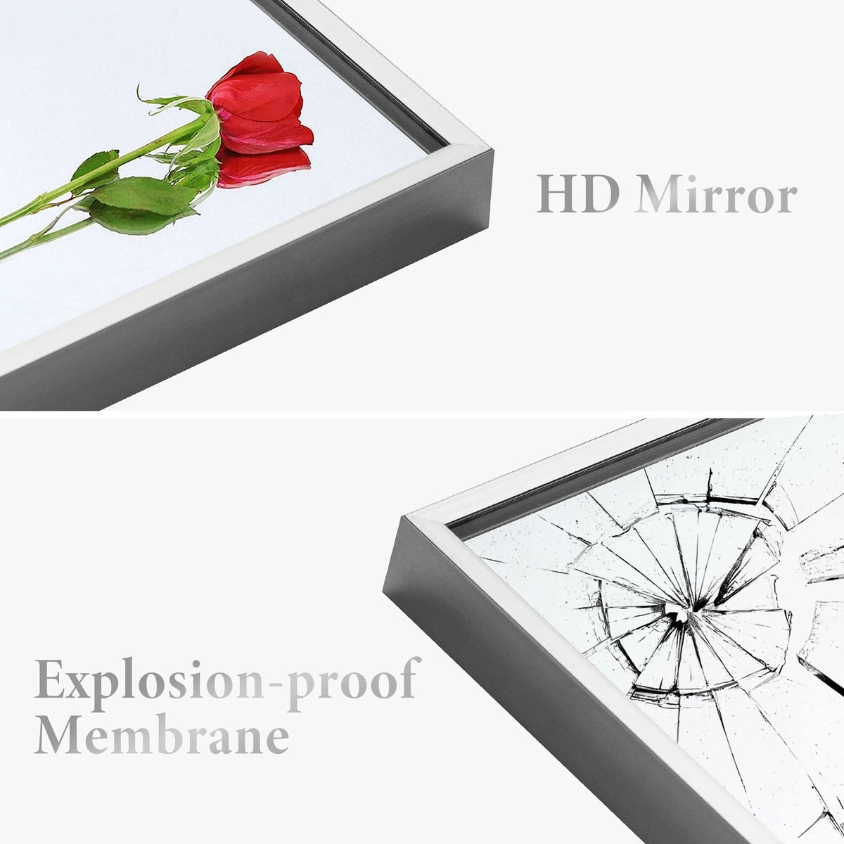 Full Length Wall Mounted Dressing Mirror, 65 in H x 22 in W