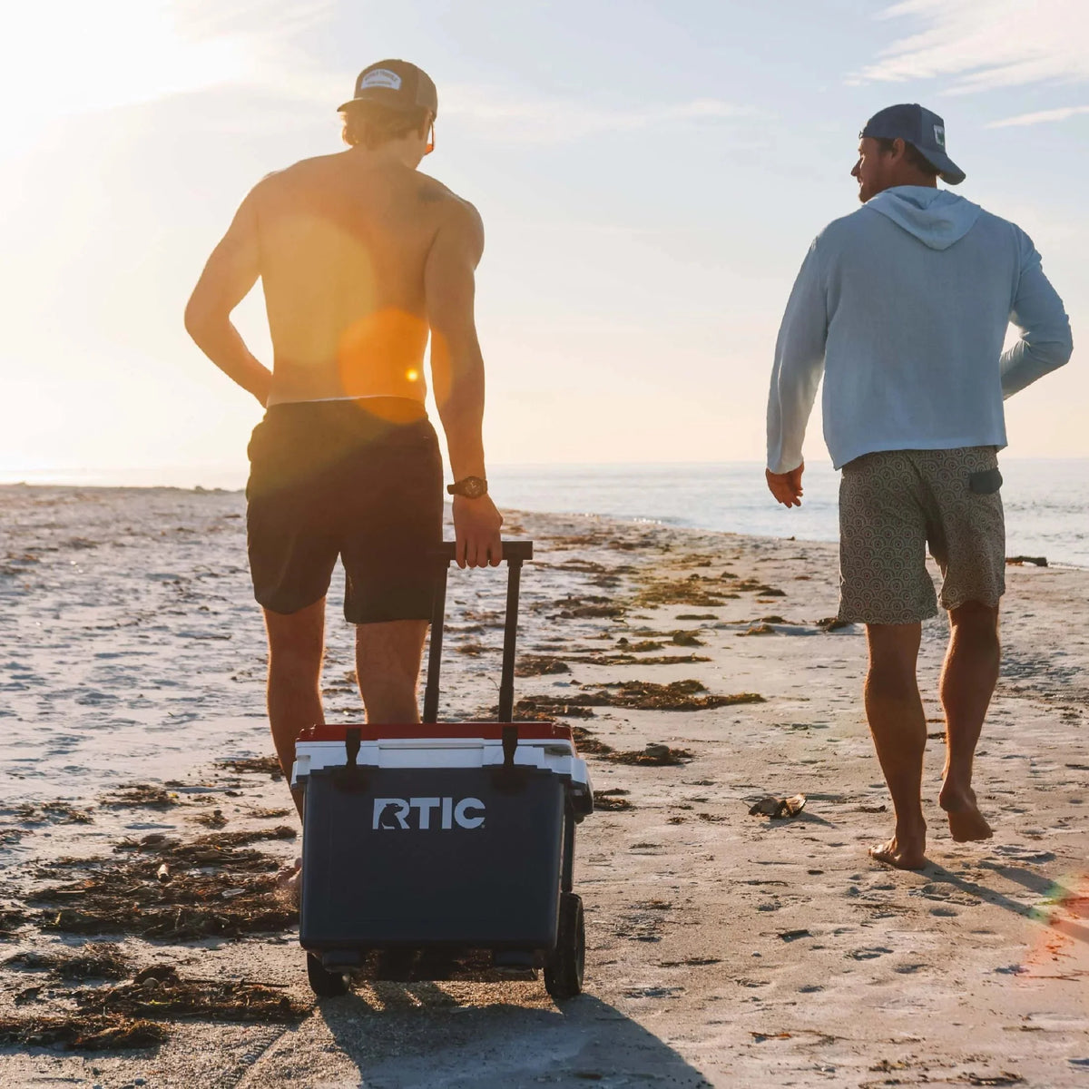 RTIC Ultra-Light Wheeled Hard-Sided Cooler, 22 QT, Fits 28 Cans or 6 Wine Bottles, White & Grey