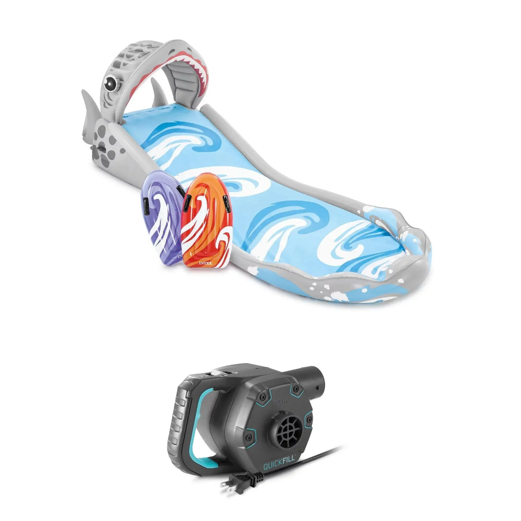 Intex Surf N Slide Inflatable Water Slide, 15-Foot, With 2 Surf Riders And Electric Air Pump