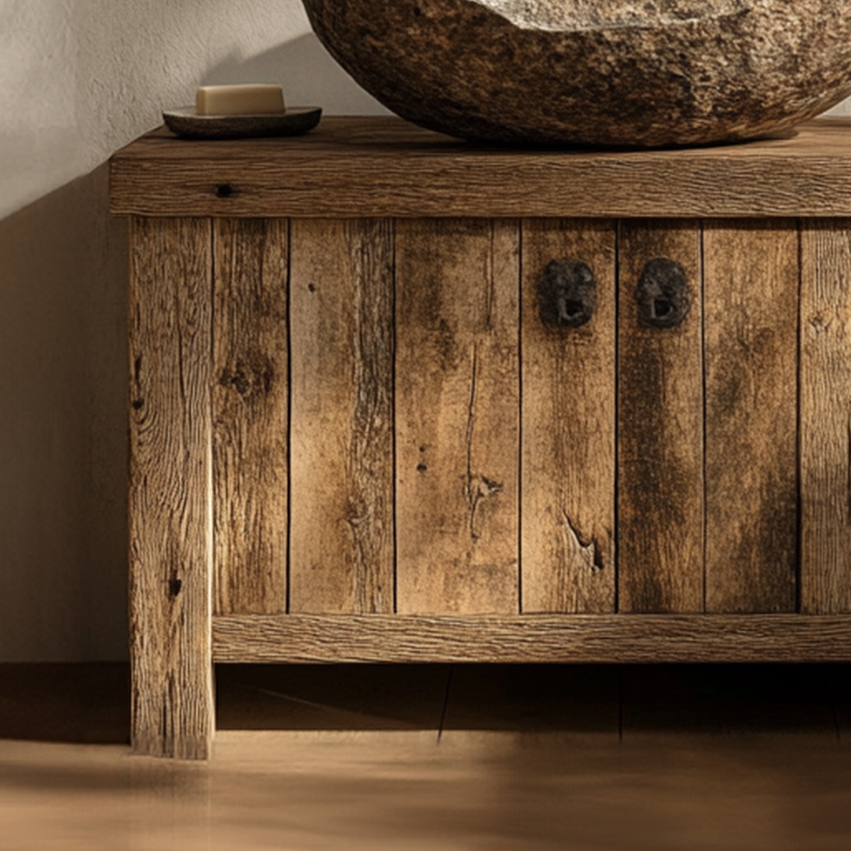 Rustic Bathroom Vanity Cabinet Reclaimed Wood Live Edge Farmhouse