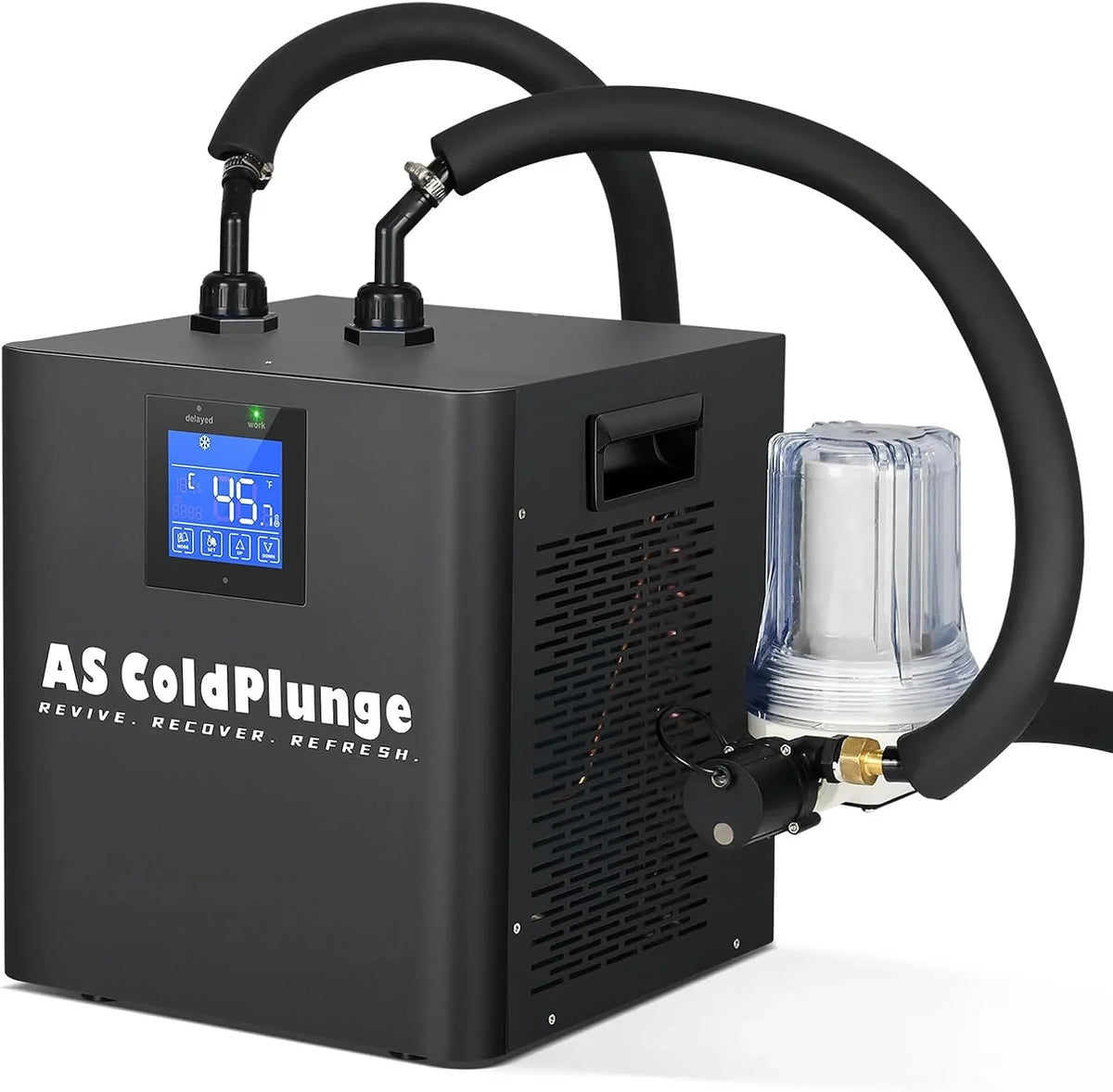 Ice Bath Water Chiller For Cold Plunge Tubs, 1/3 HP, 66 Gallons, 110V - Black