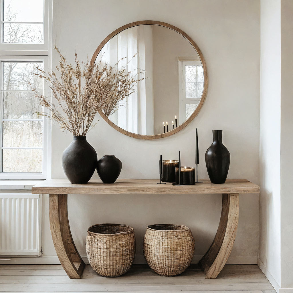Solid Wood Console Table, Modern Entryway and Hallway Accent Table