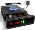 Smart Biometric Nightstand Safe With Wireless Charging, LED Display And 3 Access Methods - Black
