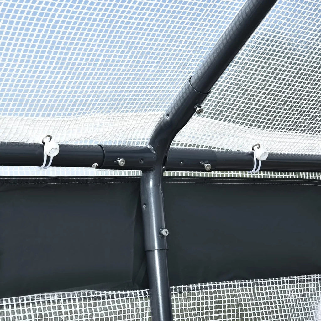Walk-In Garden Greenhouse 20-Foot x 10-Foot x 9-Foot, White, 6 Roll-Up Windows, 2 Zipper Doors And Rain Cover