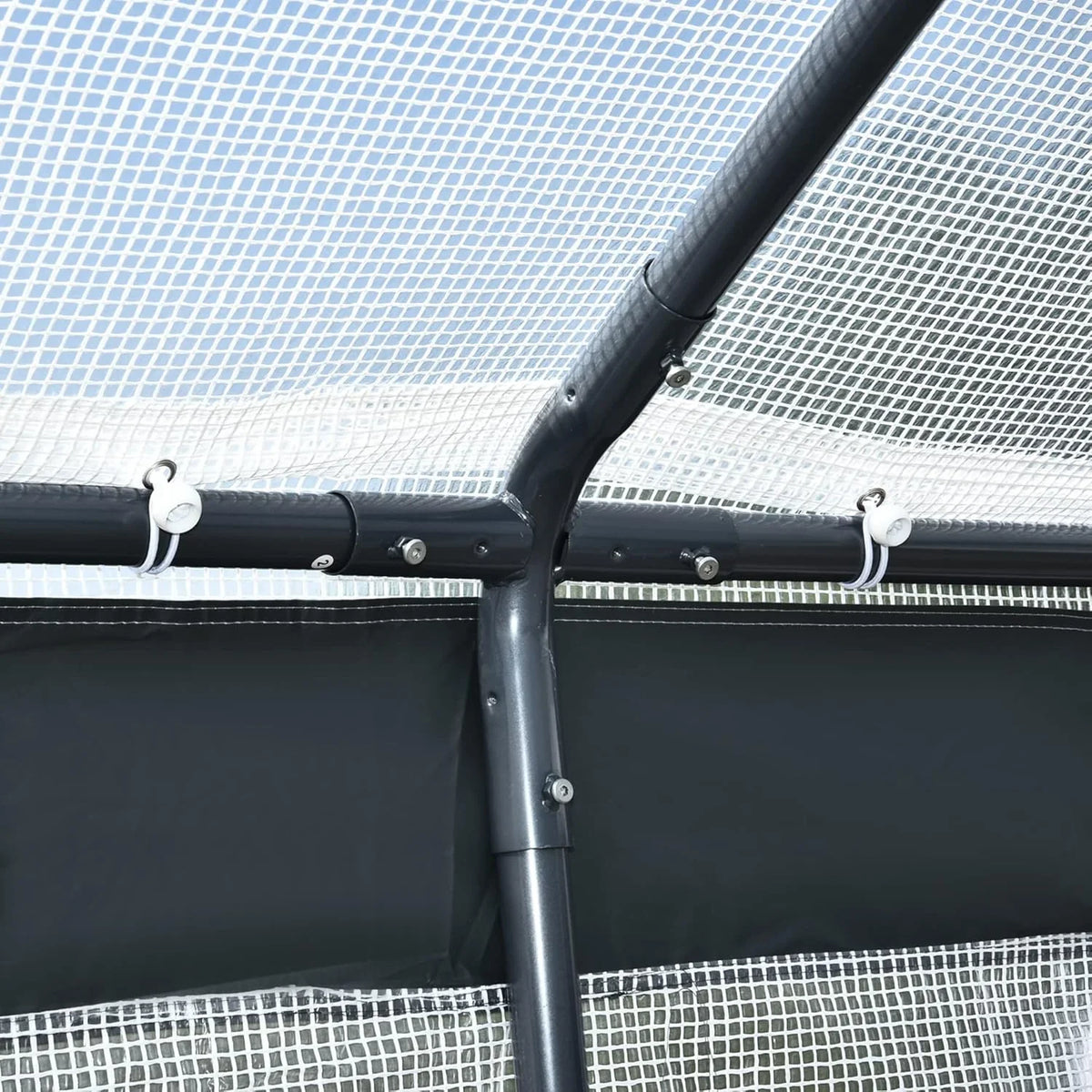 Walk-In Garden Greenhouse 20-Foot x 10-Foot x 9-Foot, White, 6 Roll-Up Windows, 2 Zipper Doors And Rain Cover