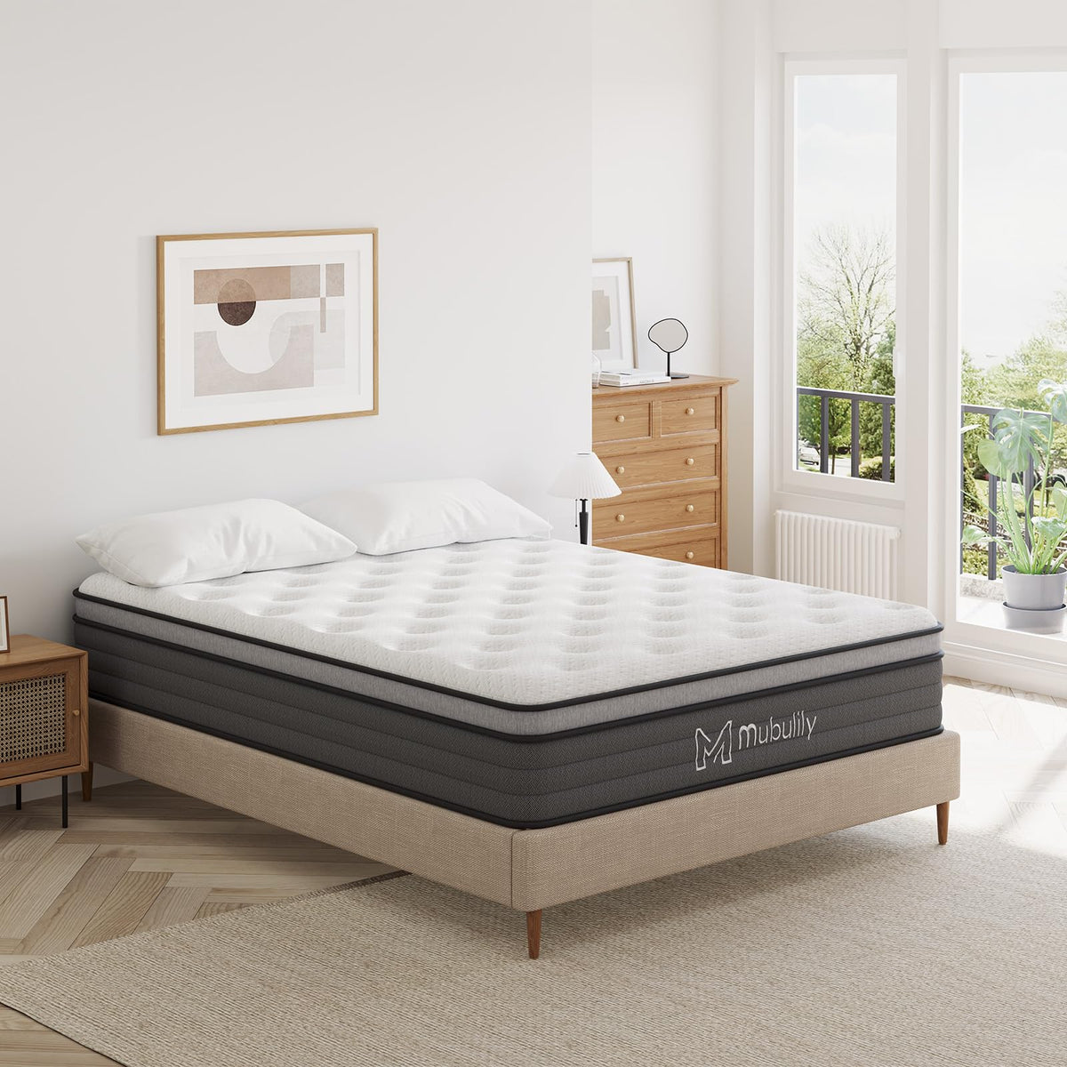 Mubulily 10 Inch Twin Hybrid Mattress In A Box With Gel Memory Foam