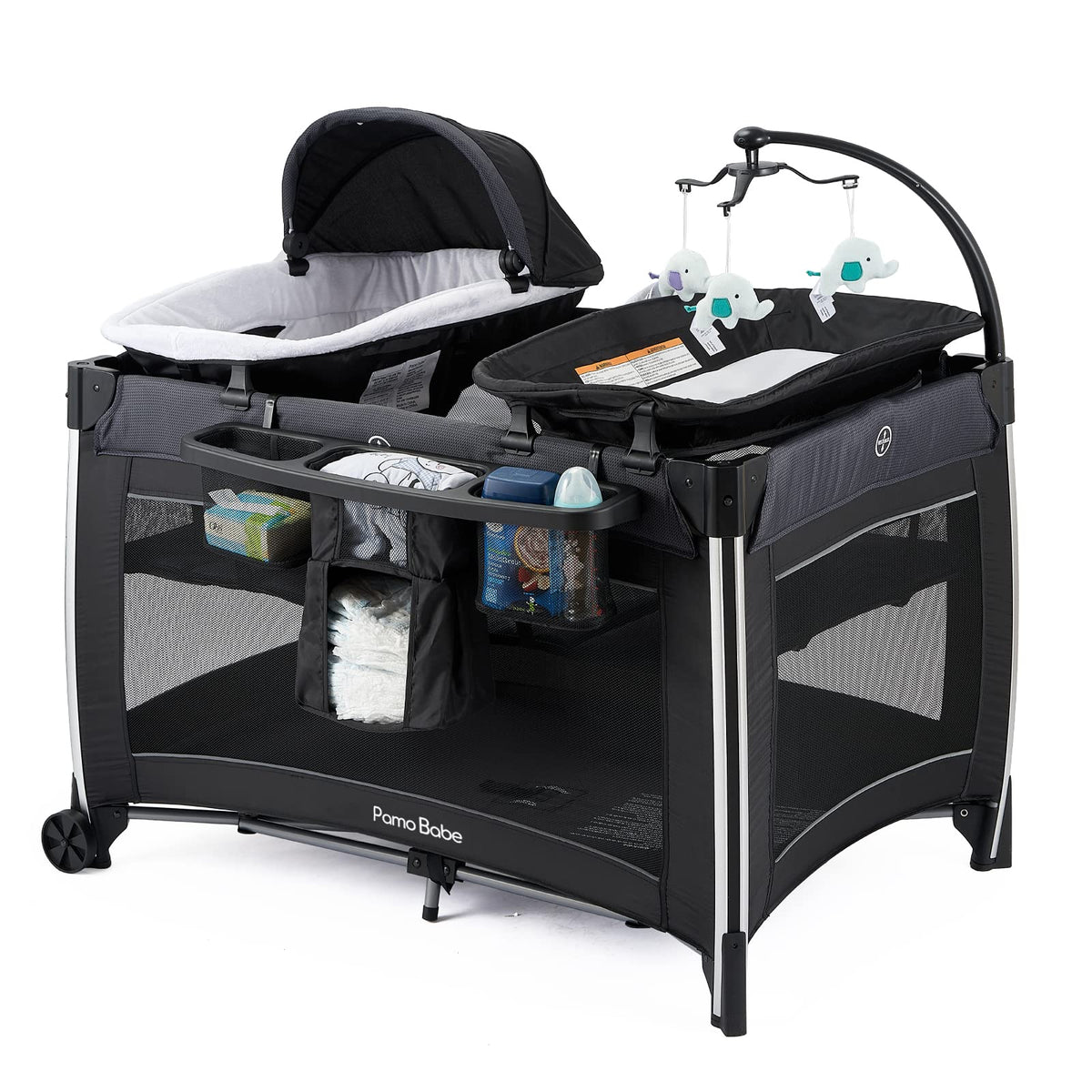 Pamo Babe 4-in-1 Portable Baby Crib Deluxe Nursery Center