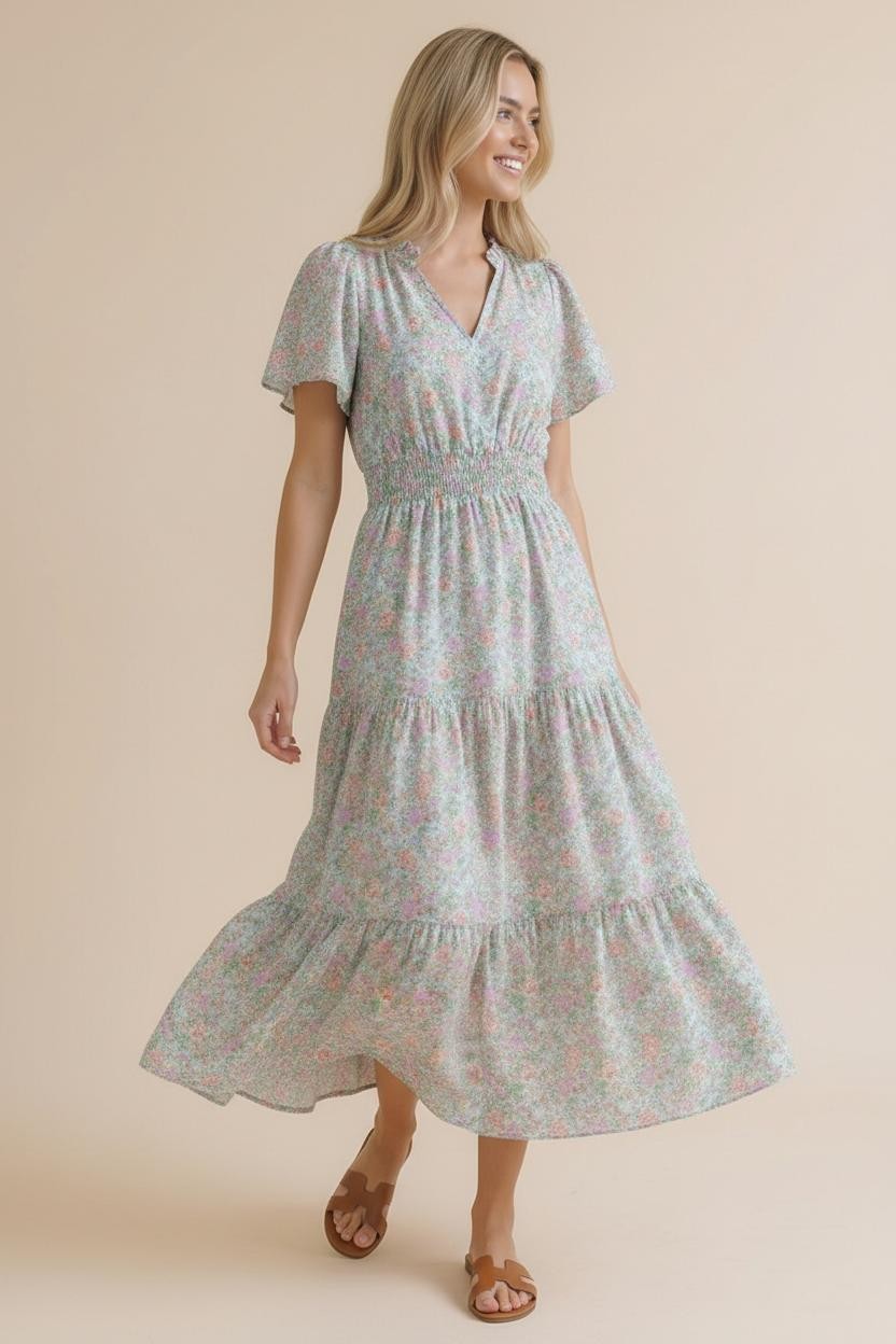 Summer in London Floral Midi Dress - view 2
