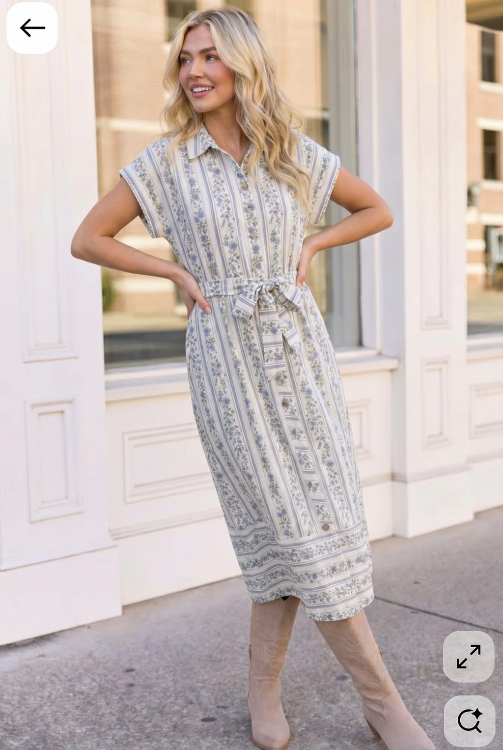 Tailored for Fun Floral Stripe Midi Dress - view 3
