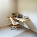 Mid Century Floating Desk, Live Edge Wall Mounted Desk for Bedroom