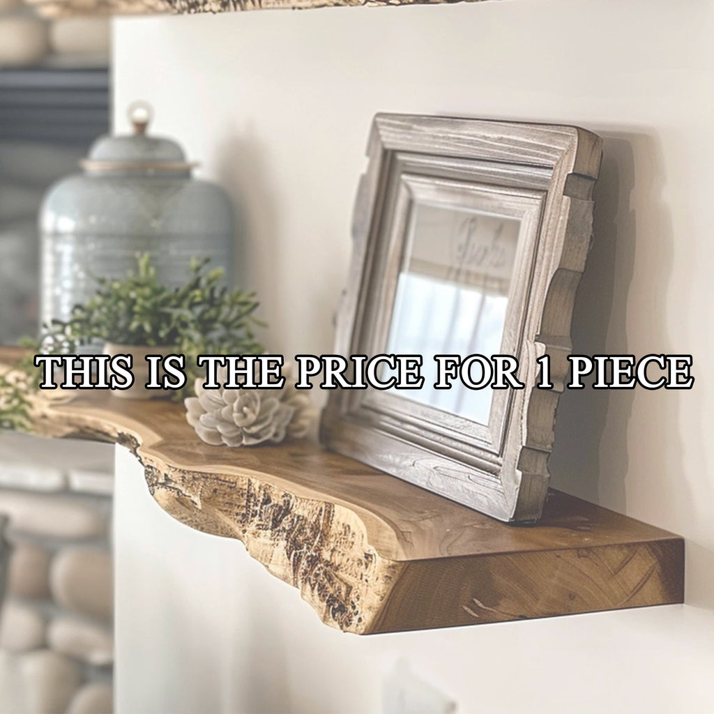 Live Edge Floating Shelf, Rustic Wood Wall Shelf Sold Individually