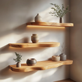 Floating Shelf, Minimal Solid Wood Wall Display Shelf for Living Room