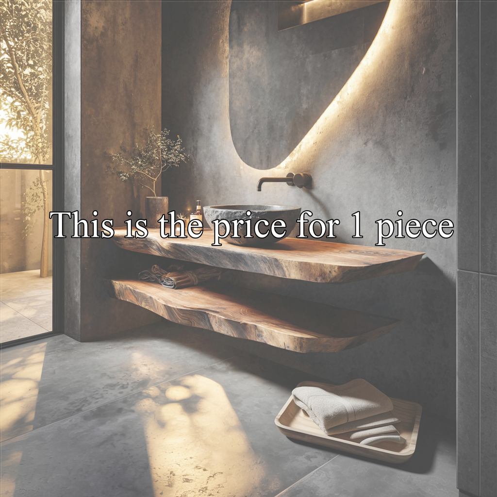 Modern Rustic Bathroom Vanity, Solid Wood Basin Stand with Open Shelf