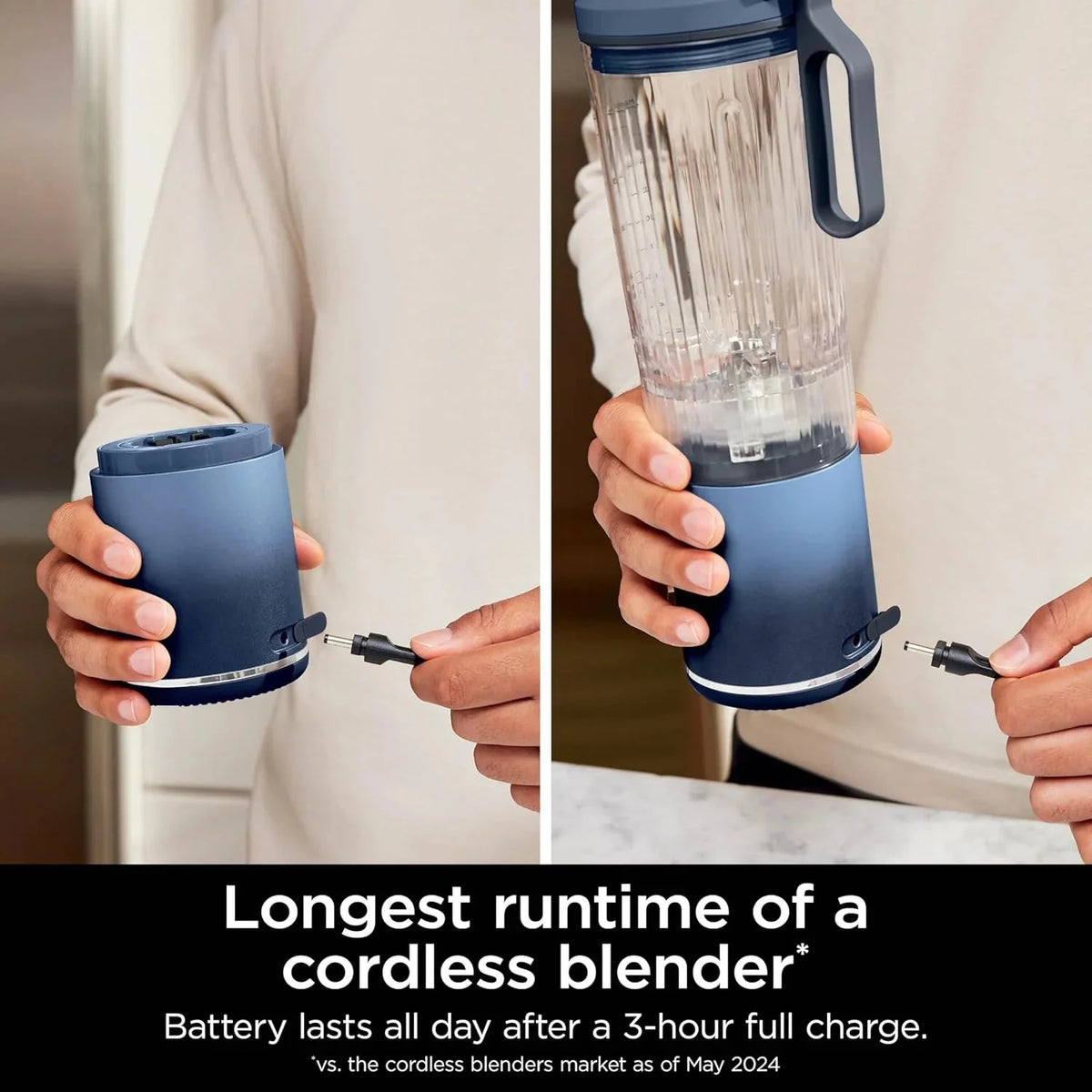 Ninja Blast Max Personal Cordless Blender, 22 oz, Navy - BC251NV (Refurbished)
