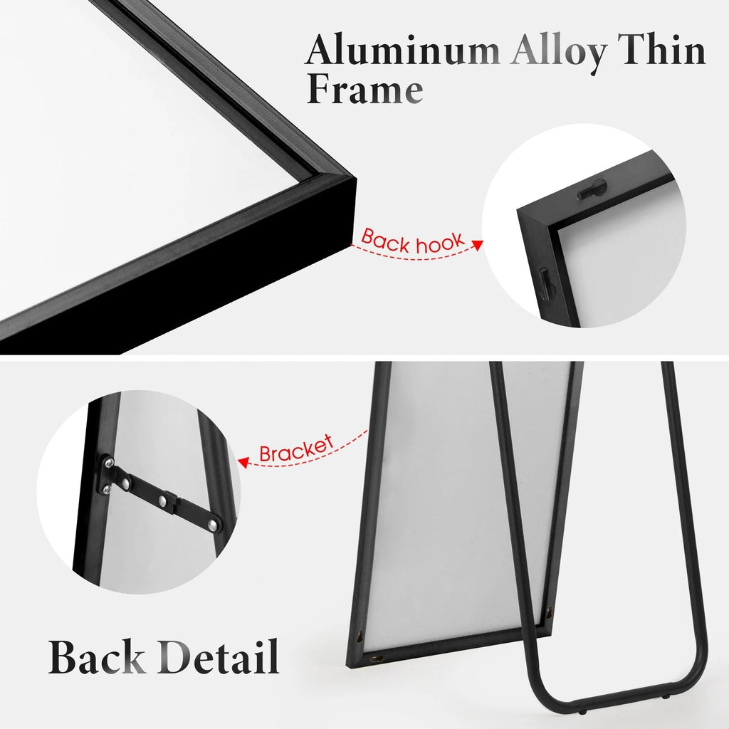 Full Length Wall Mounted Dressing Mirror, 65 in H x 22 in W