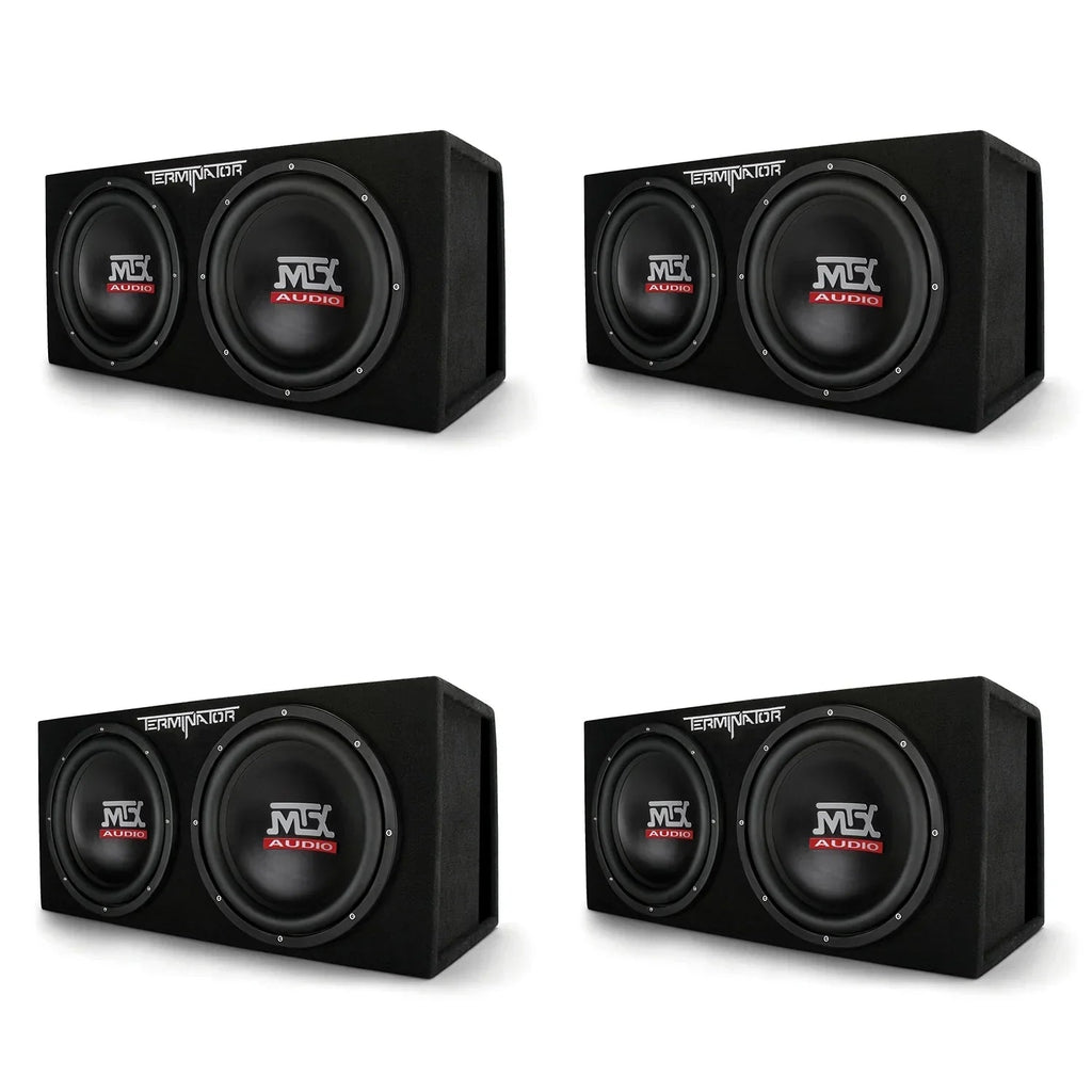 MTX Dual Loaded Subwoofer Enclosures, 12 Inch, 2000 Watt Max, 4 Pack - TNE212DV
