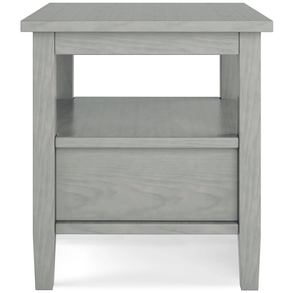 Solid Wood Rectangle End Table With Drawer And Shelf, 18.1in D x 20in W x 19.5in H - Norfolk