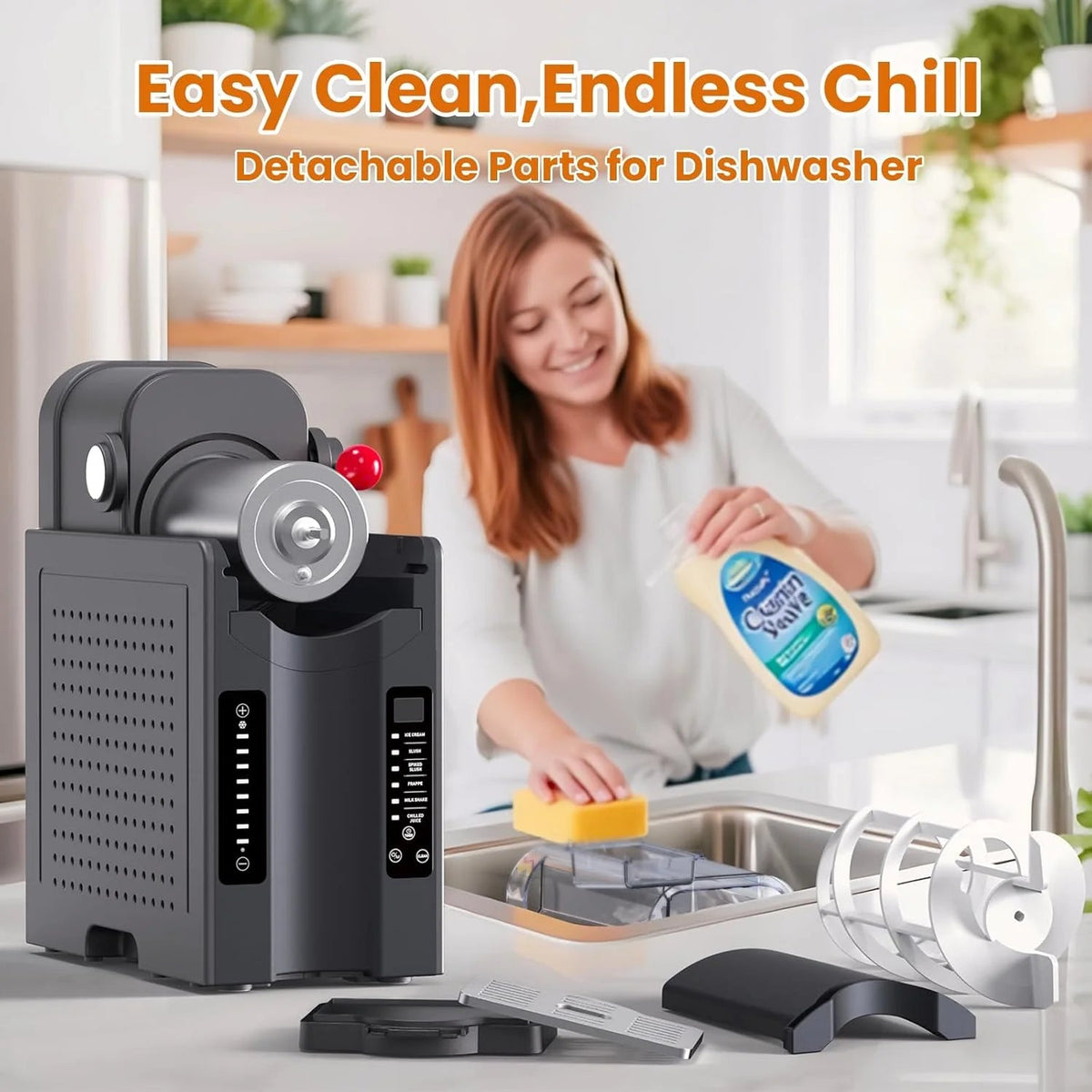 BKPPM Slushie Machine, 70 oz, Gray - SBL-2408