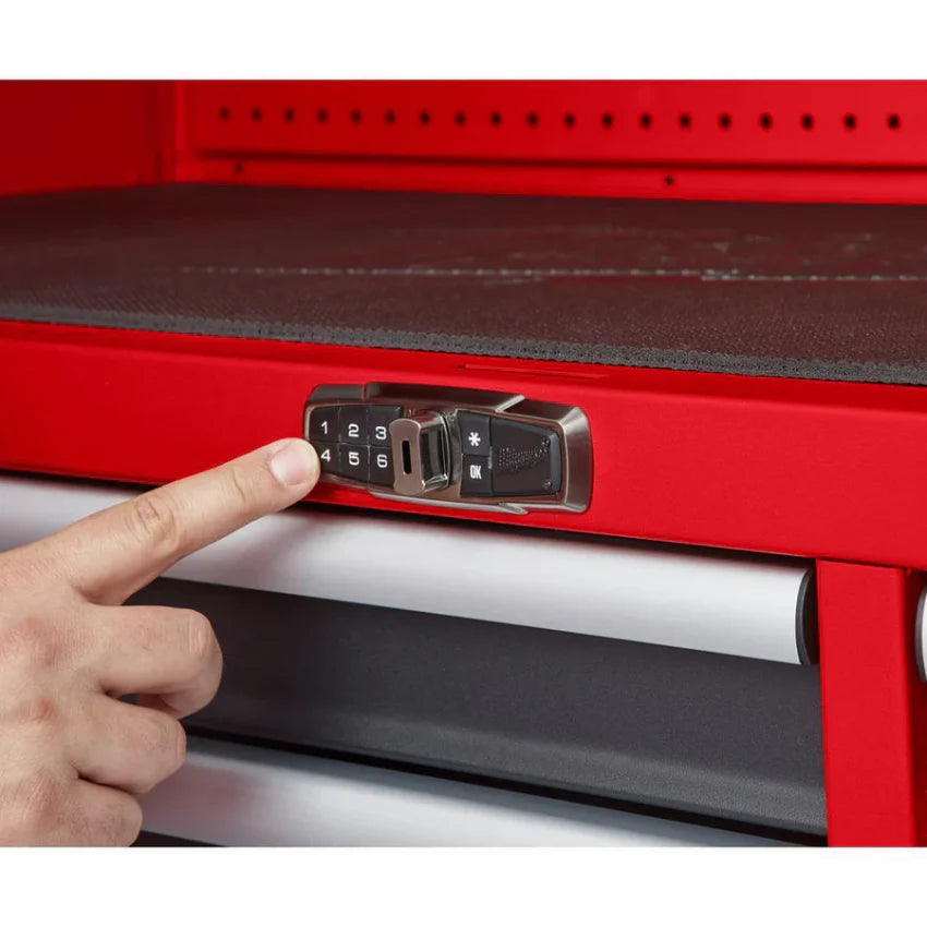 Milwaukee High Capacity 56 in 18-Drawer Steel Tool Chest And Cabinet Combo - Red And Black