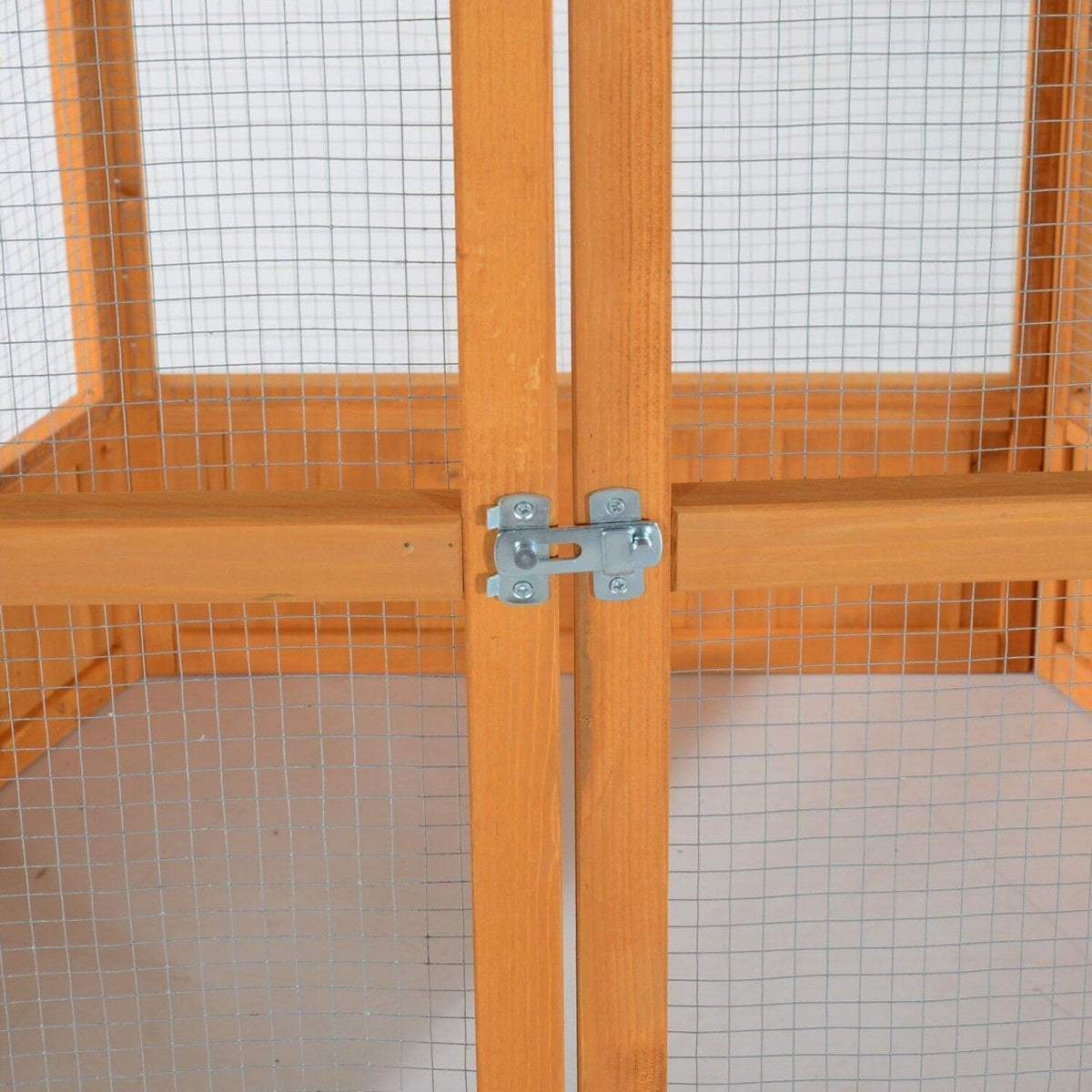 Large Wooden Hexagonal Outdoor Aviary Flight Bird Cage With Covered Roof