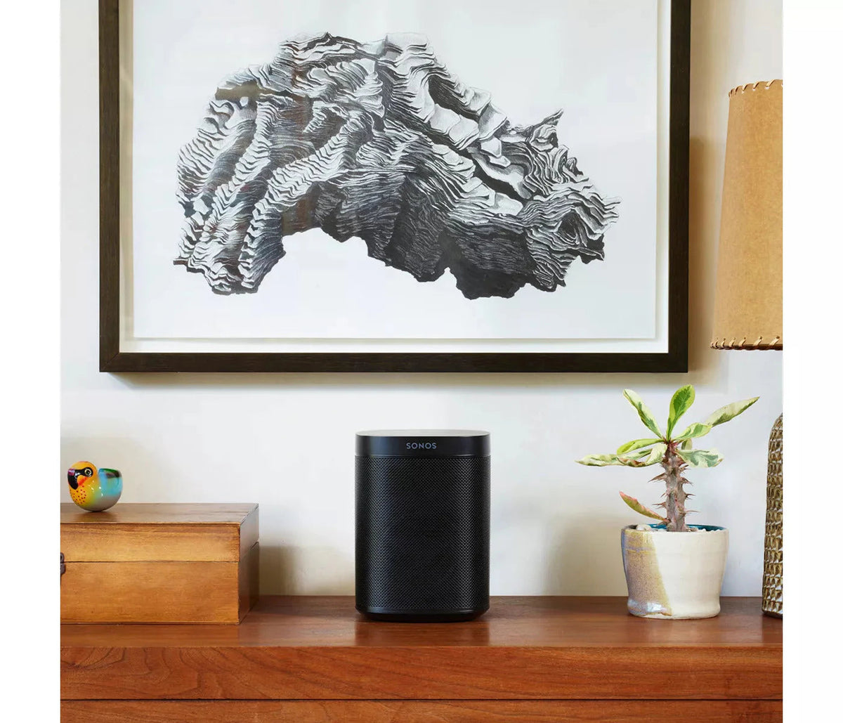 Sonos One Gen 2 Voice-Controlled Wireless Smart Speaker, Black/White