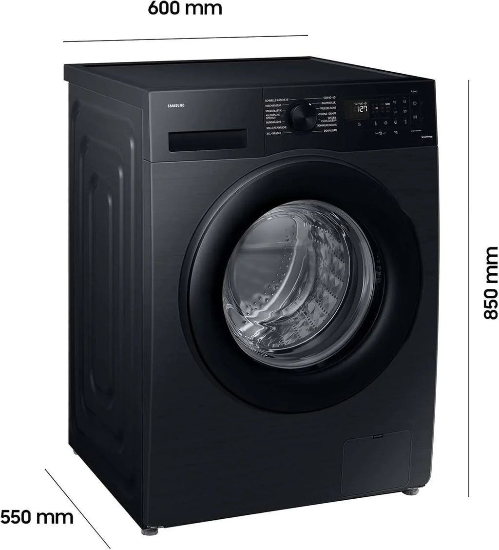 Samsung Washing Machine, 9 kg, 1.400 U/min, Black - WW90CGC04AABEG