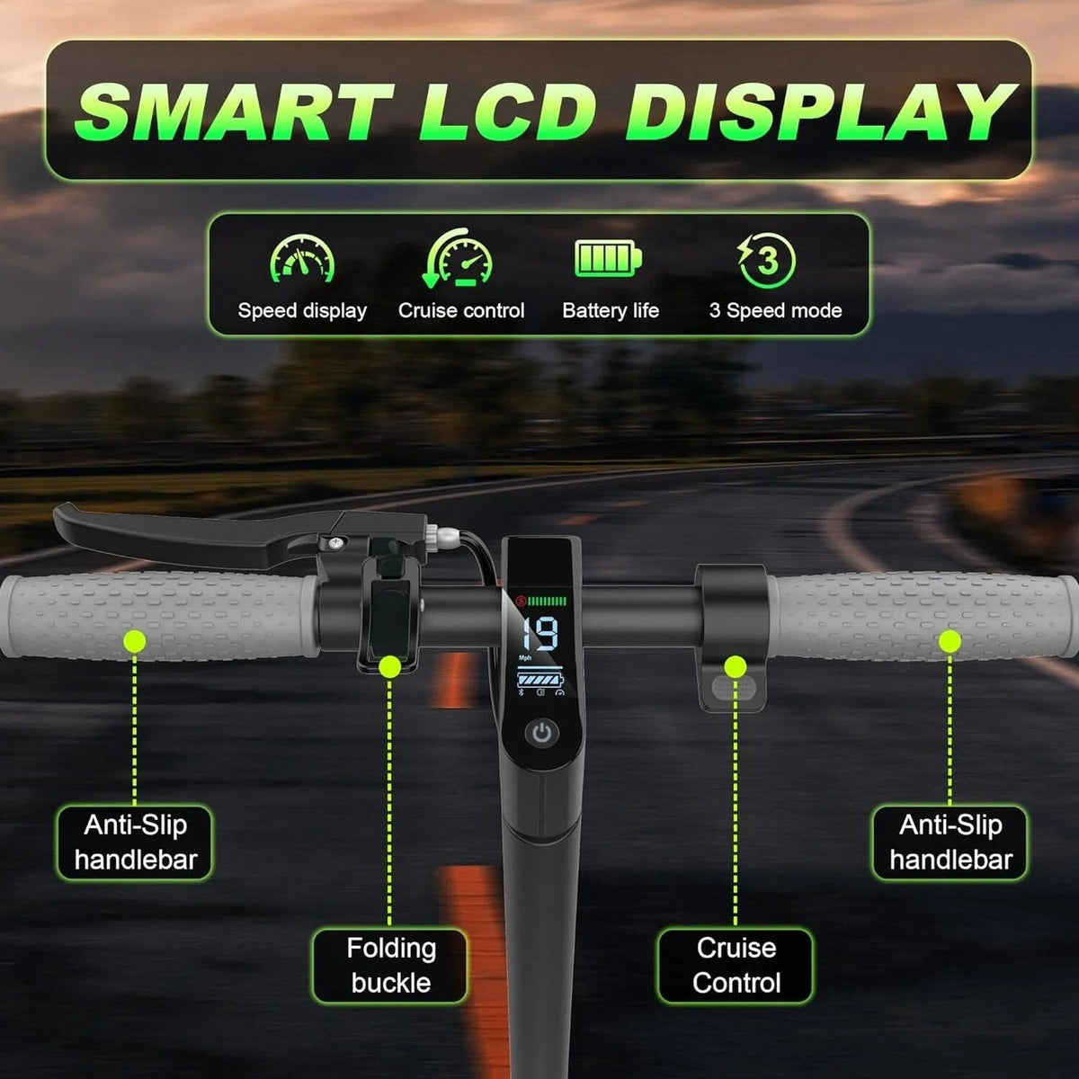 Roinside Electric Scooter, 8.5 in Solid Tires, 350W Motor, Up To 19 MPH, 21-23 Miles - UP12 Plus