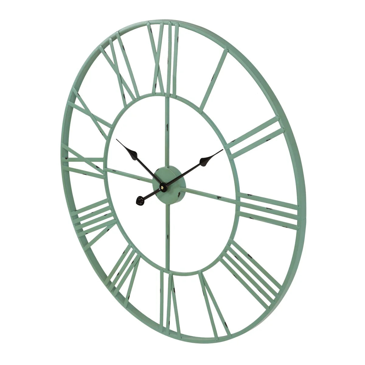 Round Metal Open-Frame Wall Clock