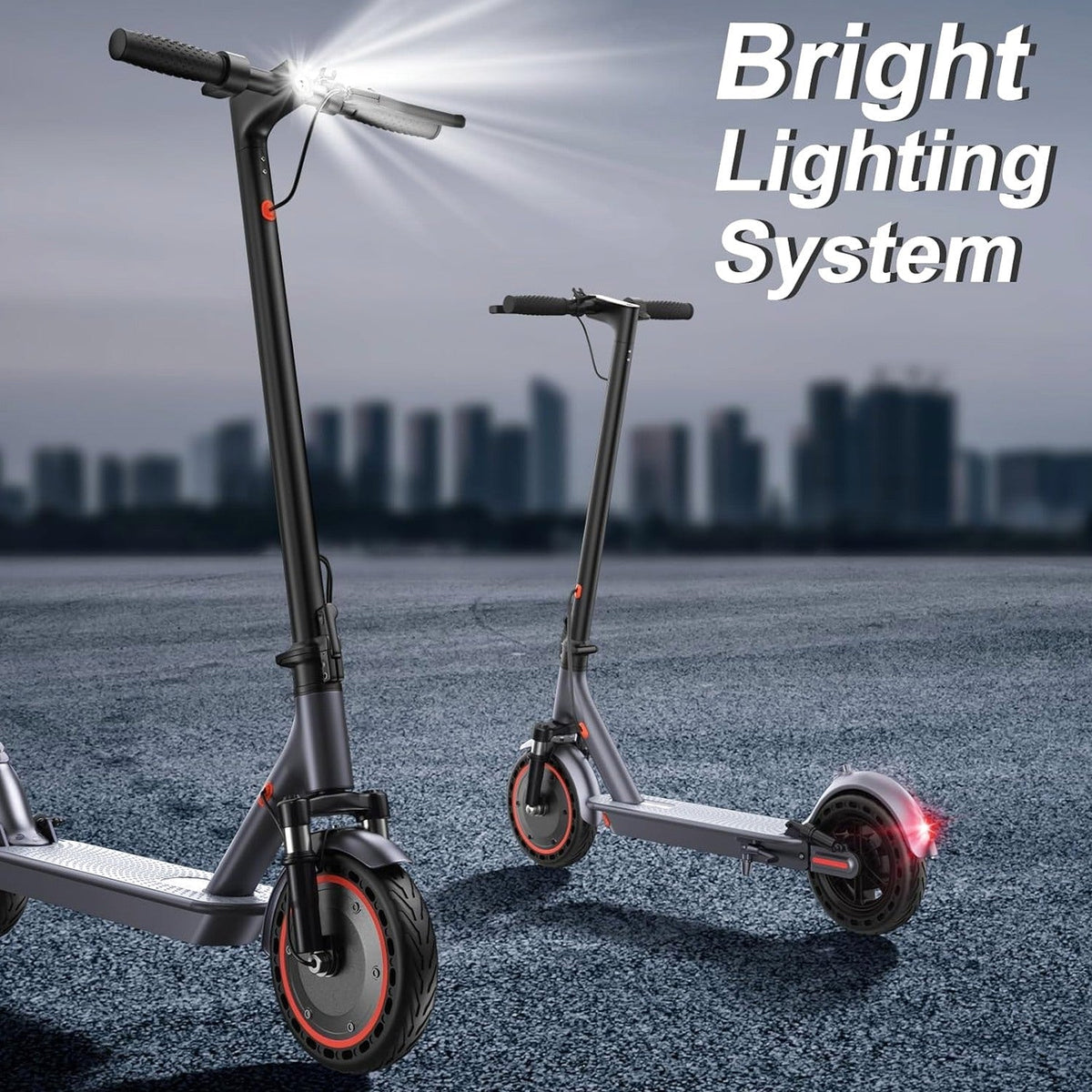 Electric Scooter 10 Inch Solid Tires, 500W, Dual Suspension