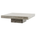 Modrest Morley Square Modern Concrete Stone Coffee Table, Dark Gray, 12in H x 43in W x 43in D