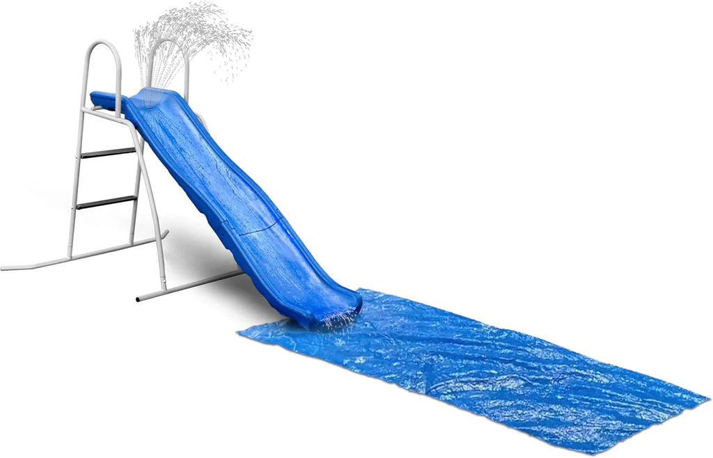 XDP RECREATION Water Wave Slide, 6 Foot, Blue, Built-In Adjustable Sprinkler