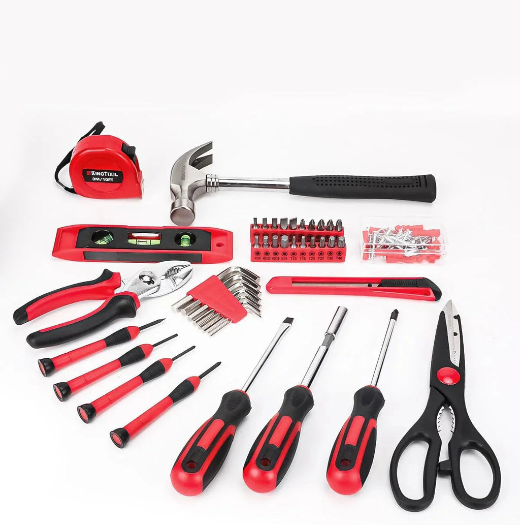 KINGTOOL 286-Piece Home Auto Repair Tool Set With Rolling Tool Box And 21V Max Cordless Power Drill