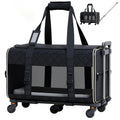 Quilted Chariot Pet Carrier With Removable Wheels And Double Telescopic Handle - PRO