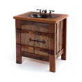 Bathroom Sink Vanity Table, Mid Century Live Edge Wood Cabinet