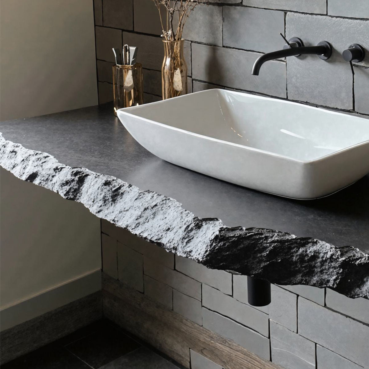 Live Edge Vanity Shelf, Natural Wood Bathroom Countertop Slab