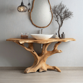 Reclaimed Wood Bathroom Vanity, Custom Live Edge Farmhouse Style