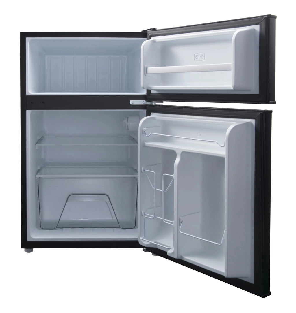 Galanz Two Door Mini Fridge, 3.1 Cu Ft, Black
