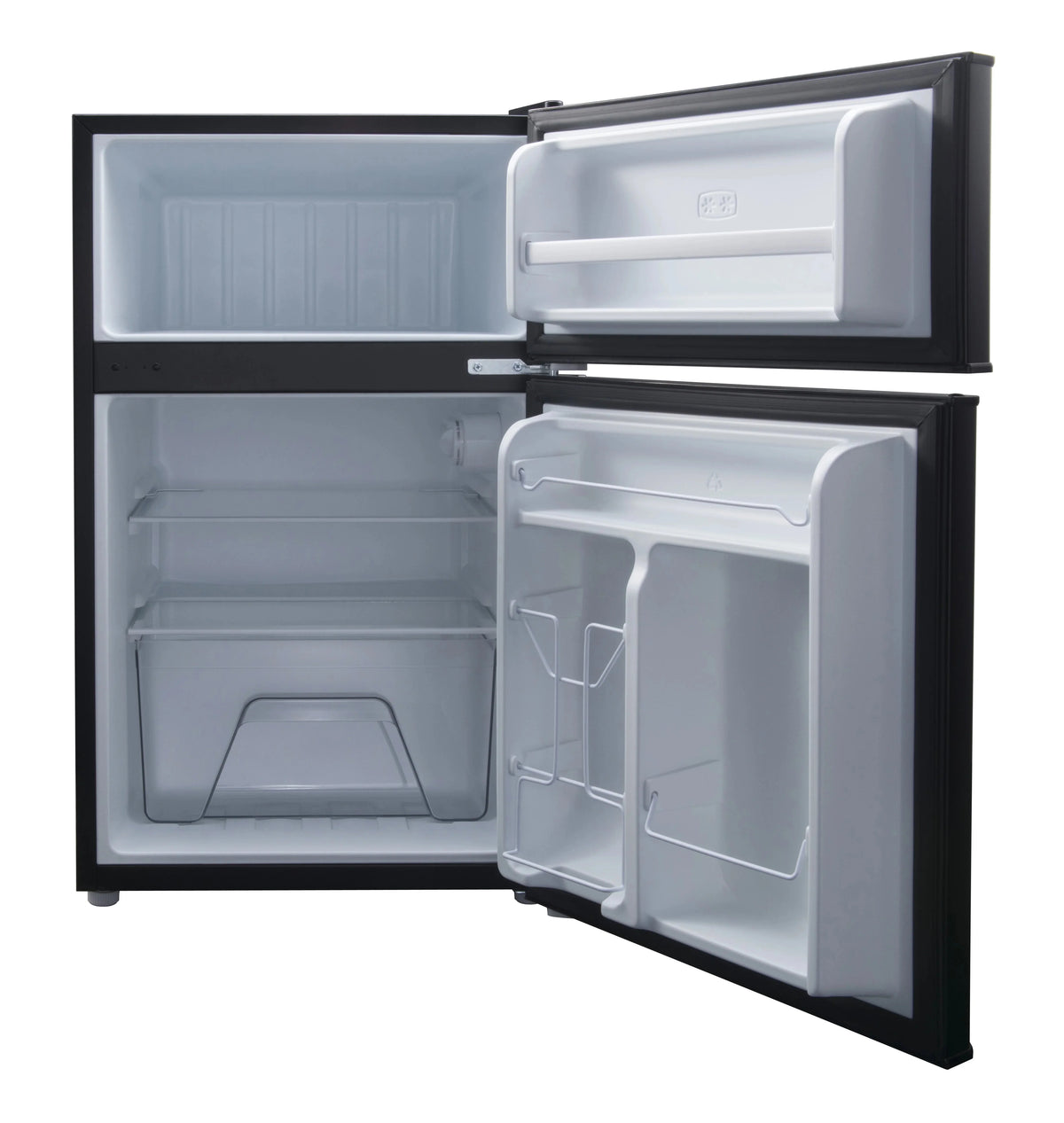 Galanz Two Door Mini Fridge, 3.1 Cu Ft, Black