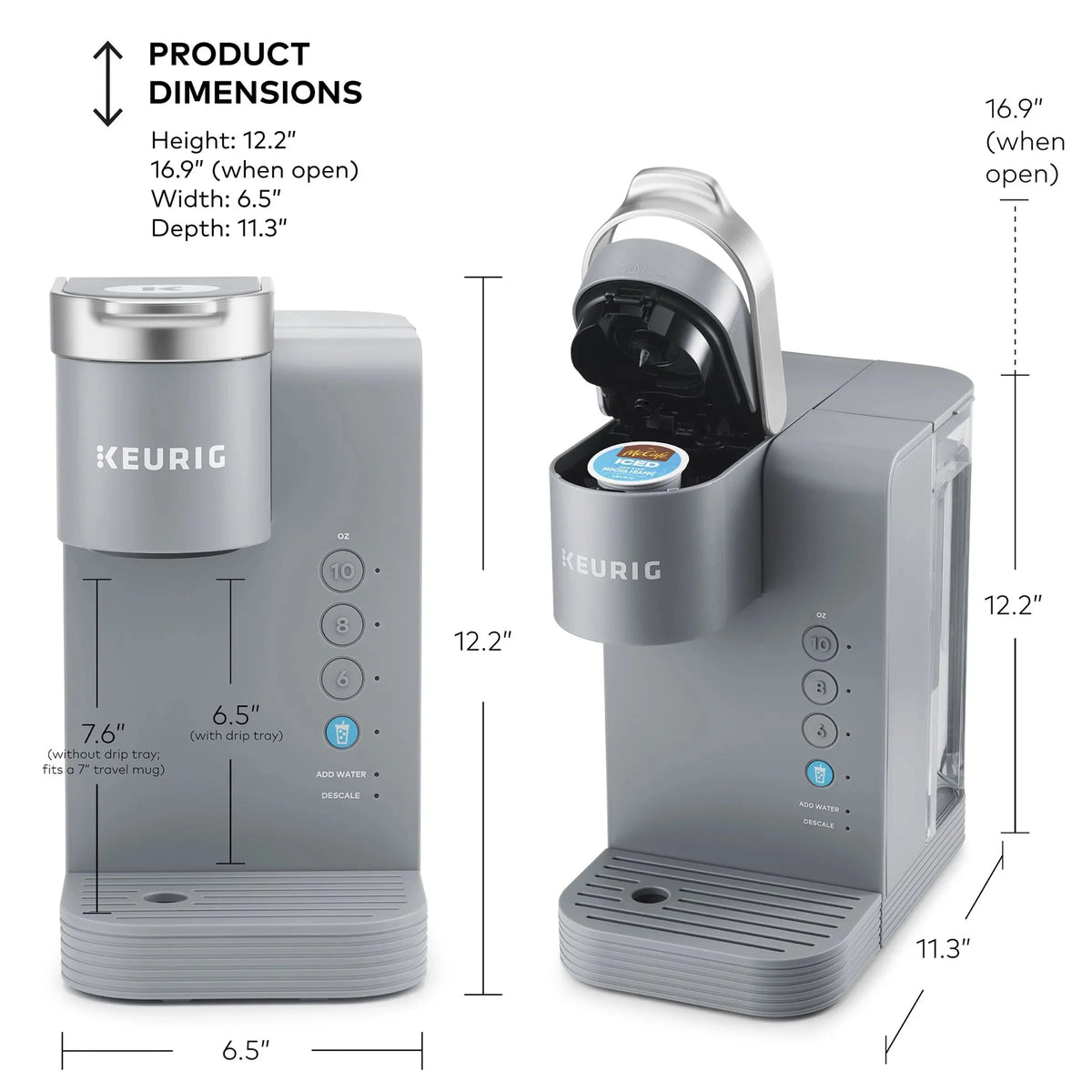 Keurig Single-Serve K-Cup Pod Coffee Maker, White - K-Iced Essentials